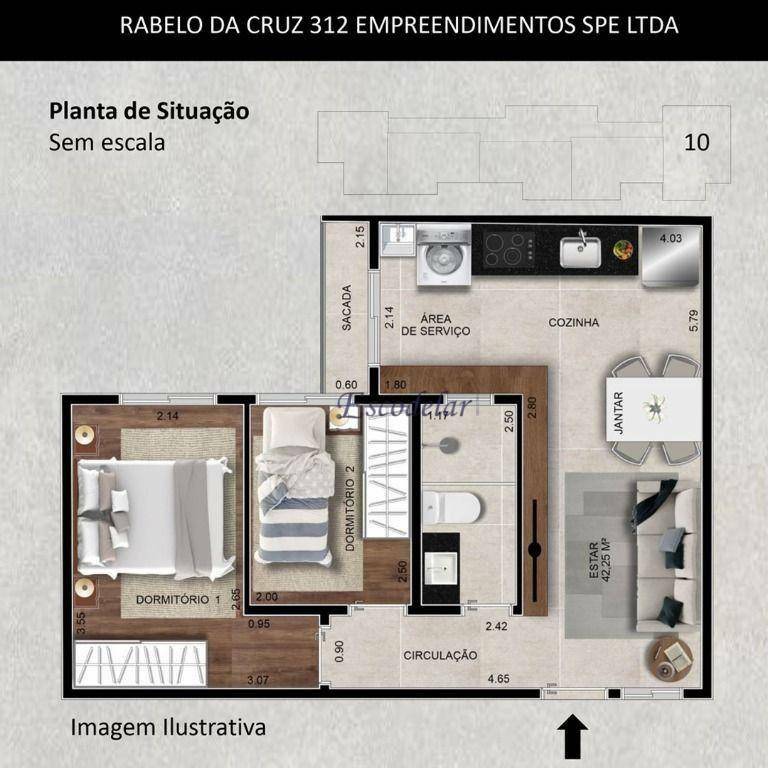 Apartamento à venda com 2 quartos, 43m² - Foto 11