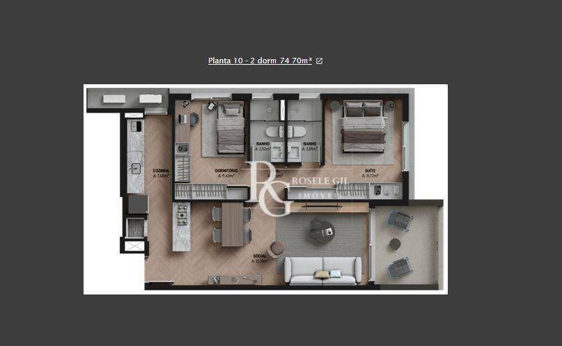 Apartamento à venda com 2 quartos, 74m² - Foto 14