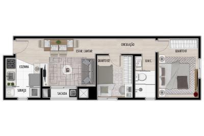 Apartamento à venda com 2 quartos, 44m² - Foto 12