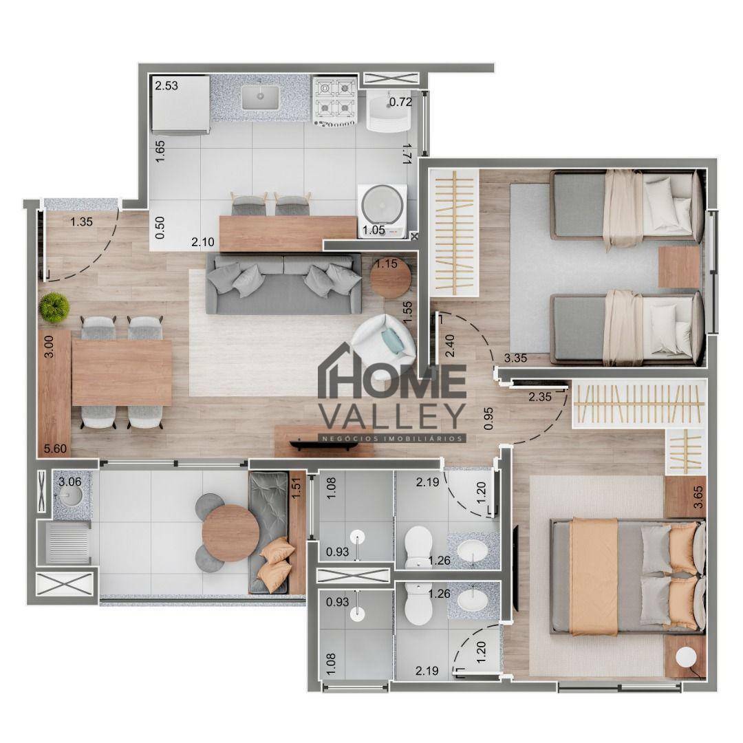 Apartamento à venda com 2 quartos, 54m² - Foto 15