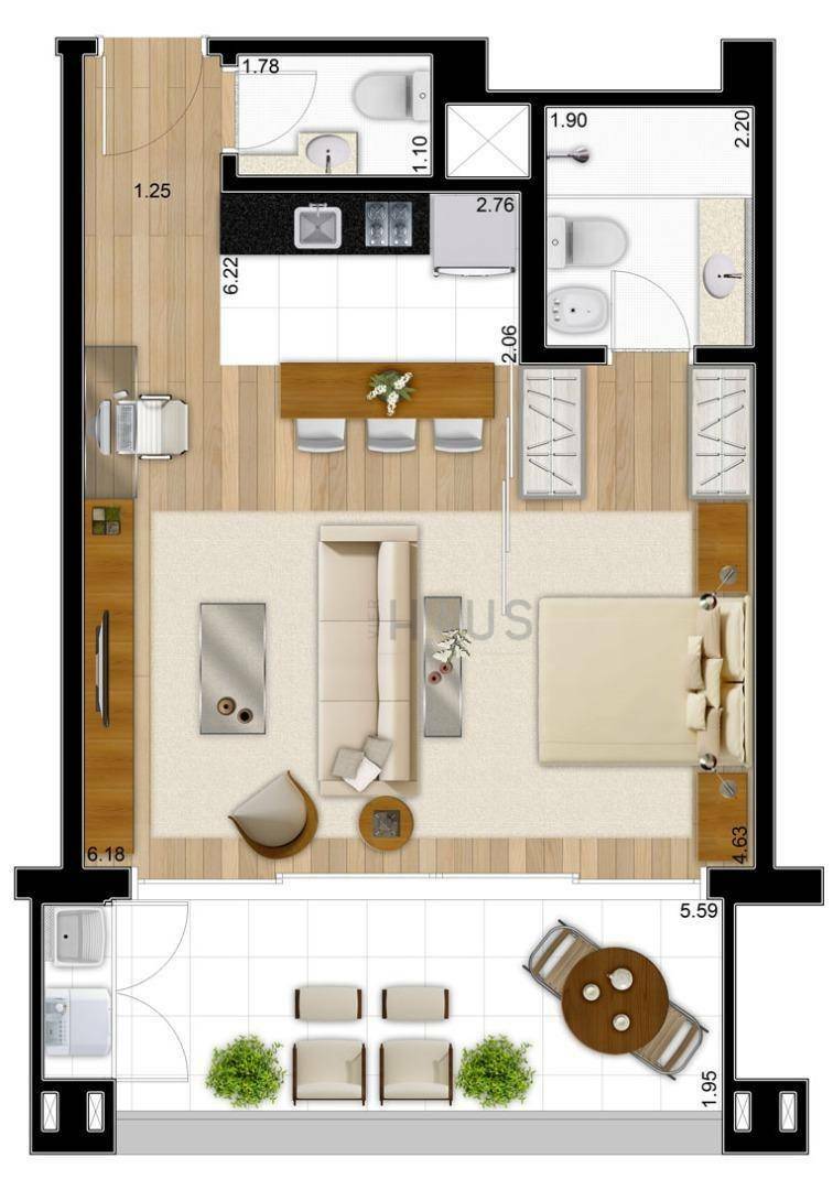 Apartamento à venda com 1 quarto, 65m² - Foto 5