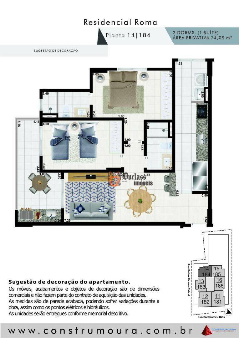 Apartamento à venda com 2 quartos, 74m² - Foto 2