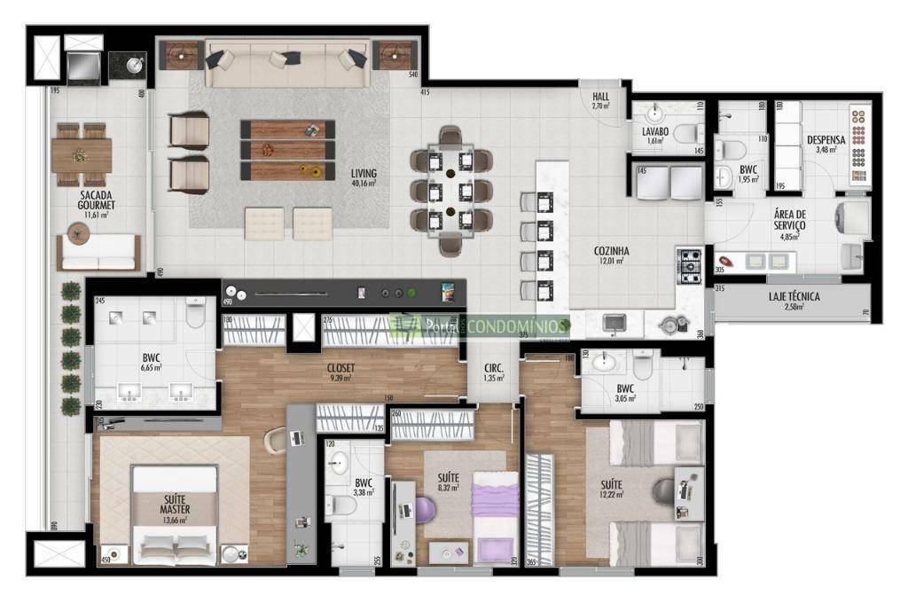 Apartamento à venda com 3 quartos, 216m² - Foto 16