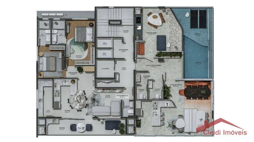 Apartamento à venda com 2 quartos, 100m² - Foto 28