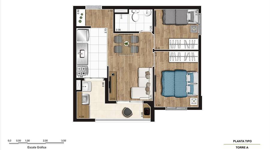 Apartamento à venda com 2 quartos, 4166m² - Foto 15