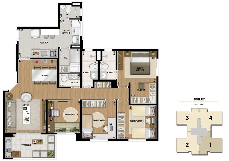 Apartamento à venda com 4 quartos, 108m² - Foto 4