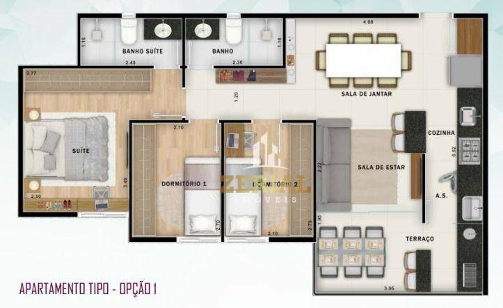 Apartamento à venda com 3 quartos, 66m² - Foto 2