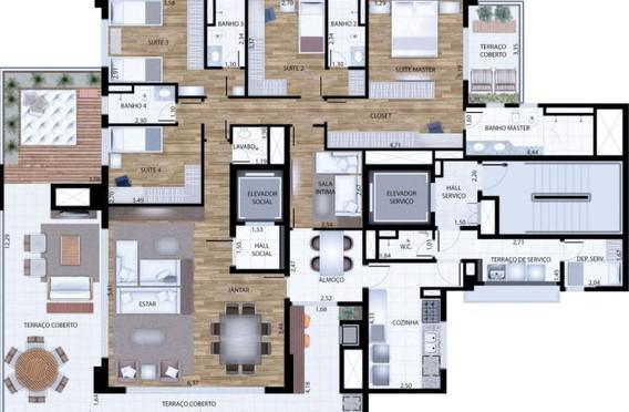 Apartamento à venda com 4 quartos, 265m² - Foto 14