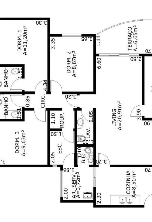 Apartamento à venda com 3 quartos, 105m² - Foto 6