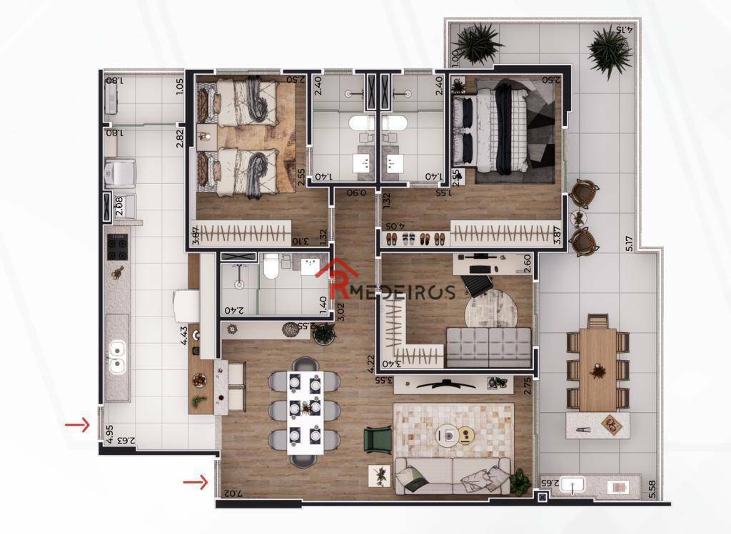 Apartamento à venda com 3 quartos, 125m² - Foto 22