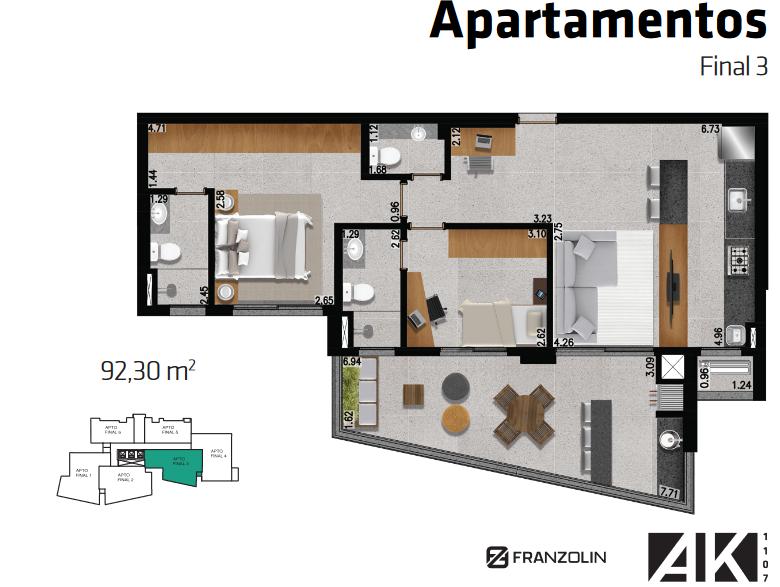 Apartamento à venda com 2 quartos, 92m² - Foto 12