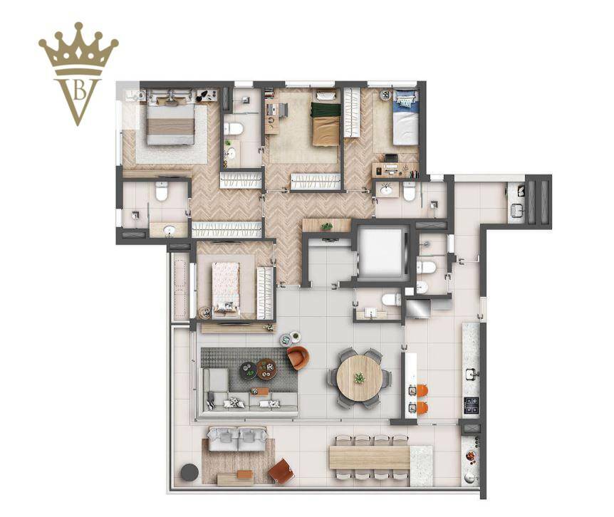 Apartamento à venda com 4 quartos, 167m² - Foto 9