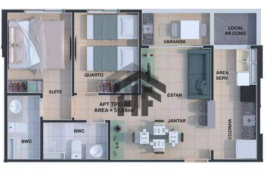 Apartamento à venda com 2 quartos, 61m² - Foto 19