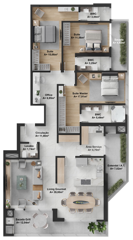 Apartamento à venda com 2 quartos, 116m² - Foto 17