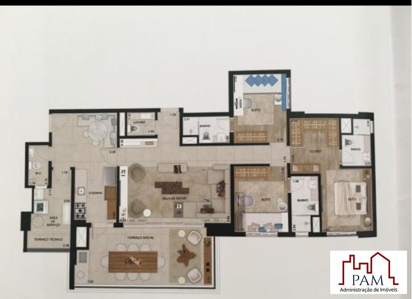 Apartamento à venda com 3 quartos, 130m² - Foto 4