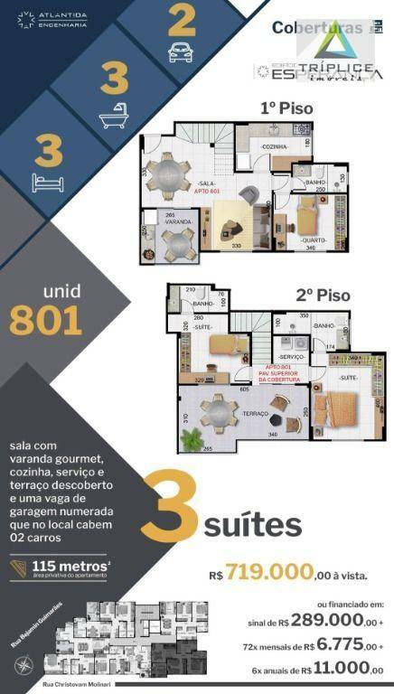 Cobertura à venda com 3 quartos, 115m² - Foto 2