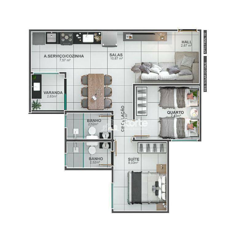 Apartamento à venda com 2 quartos, 67m² - Foto 18