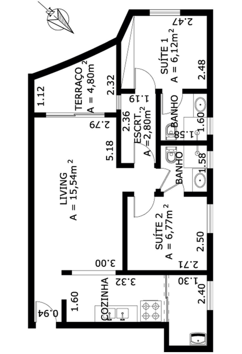 Apartamento à venda com 2 quartos, 68m² - Foto 9