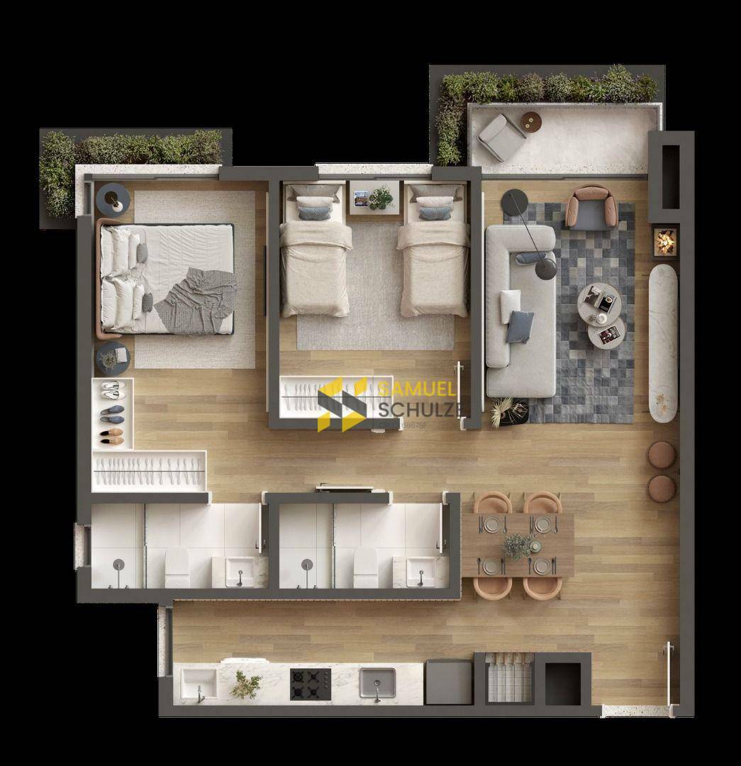 Apartamento à venda com 2 quartos, 67m² - Foto 6