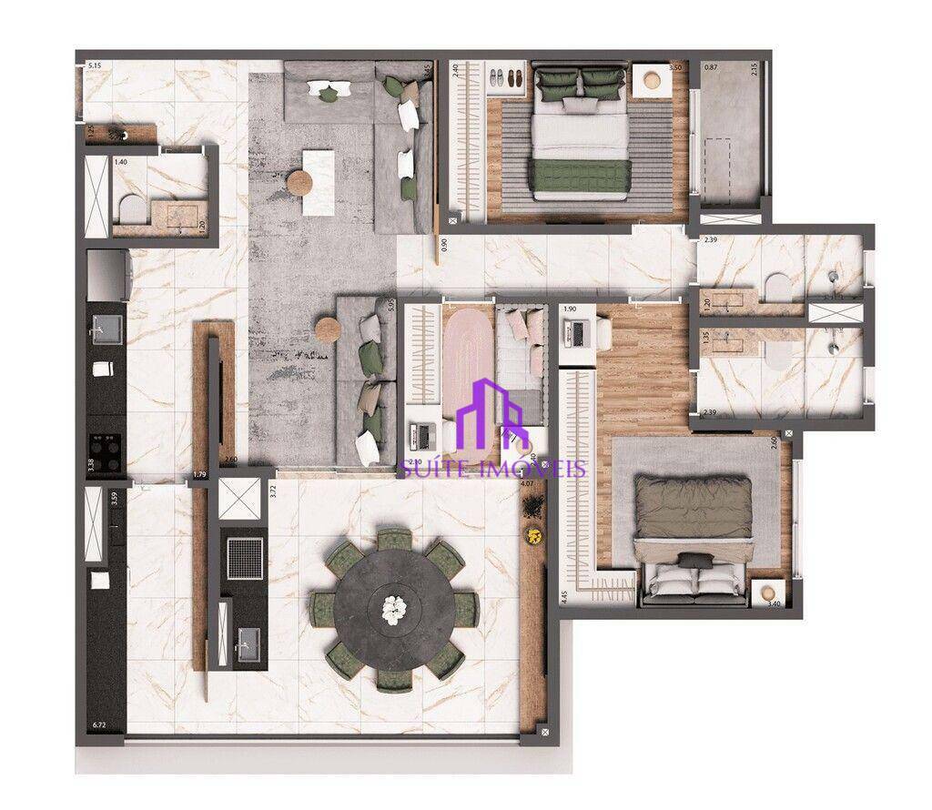 Apartamento à venda com 3 quartos, 100m² - Foto 6