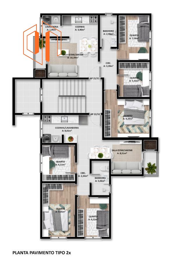 Apartamento à venda com 3 quartos, 55m² - Foto 10