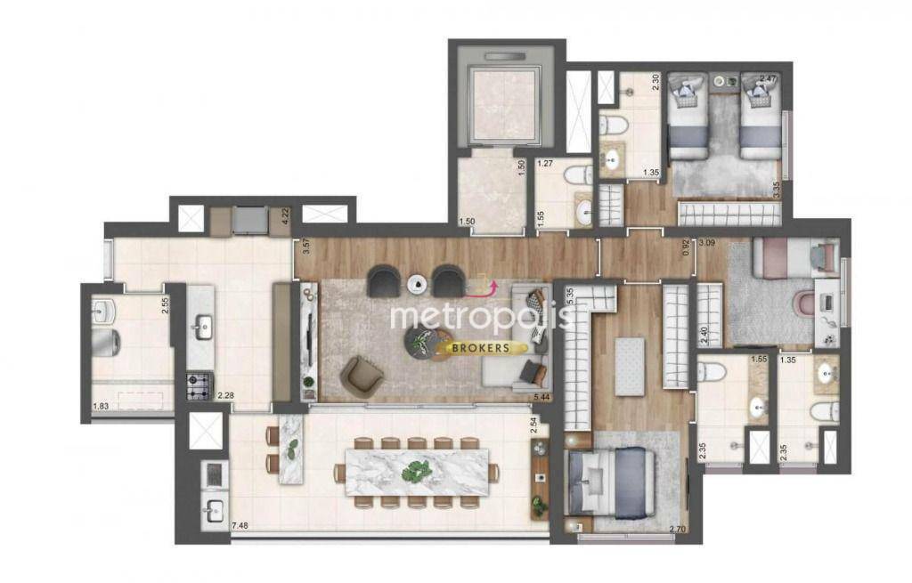 Apartamento à venda com 3 quartos, 123m² - Foto 13