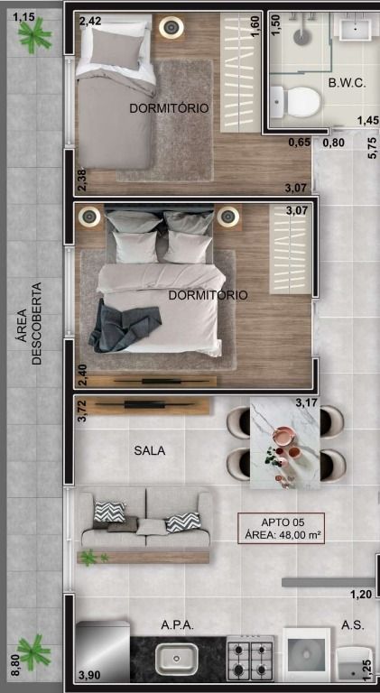 Apartamento à venda com 2 quartos, 33m² - Foto 10