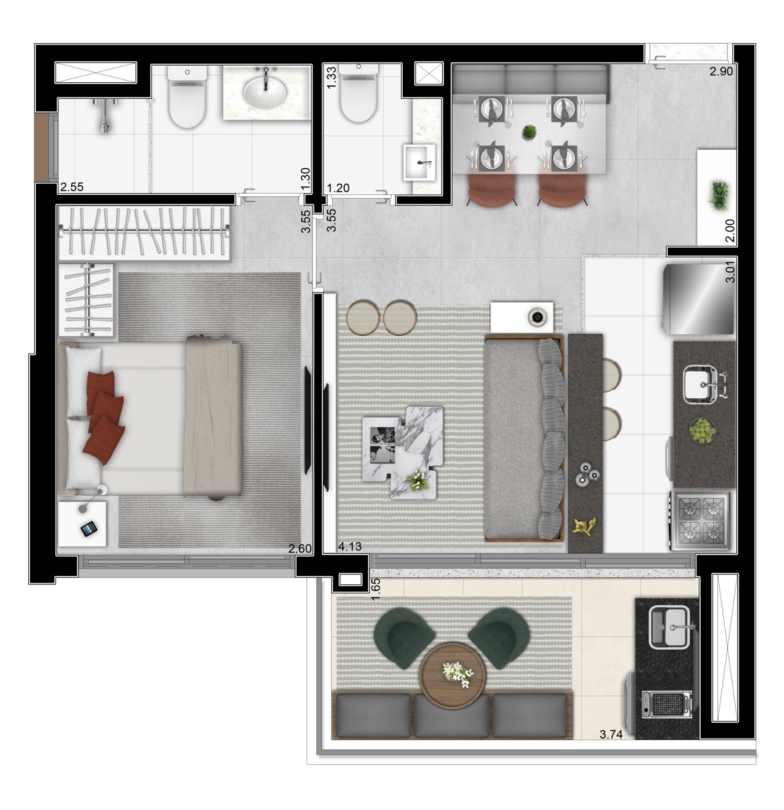 Apartamento à venda com 1 quarto, 46m² - Foto 18