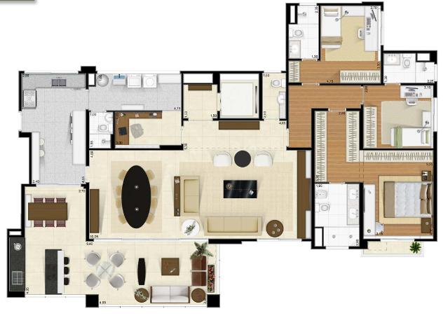 Apartamento à venda com 3 quartos, 185m² - Foto 8