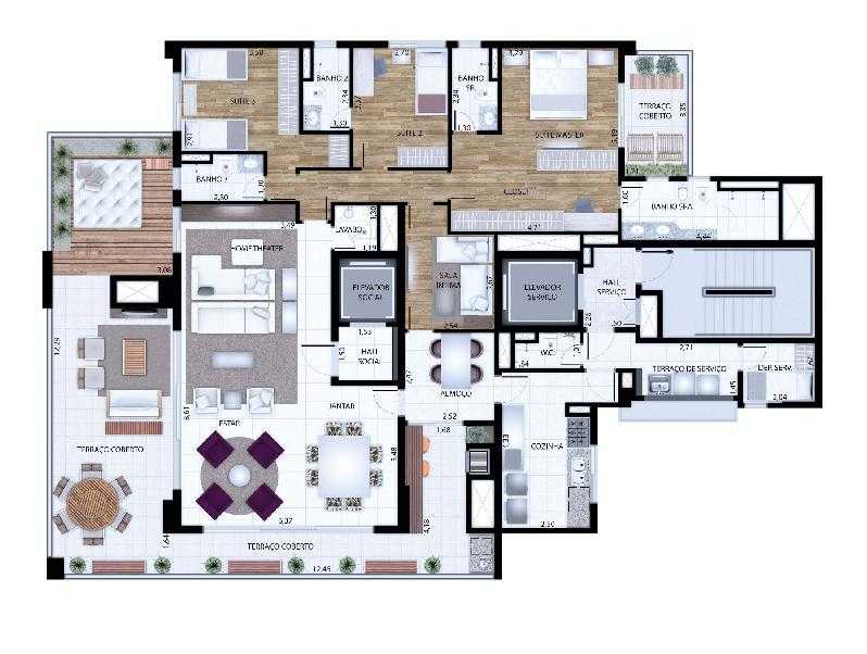 Apartamento à venda com 4 quartos, 262m² - Foto 2