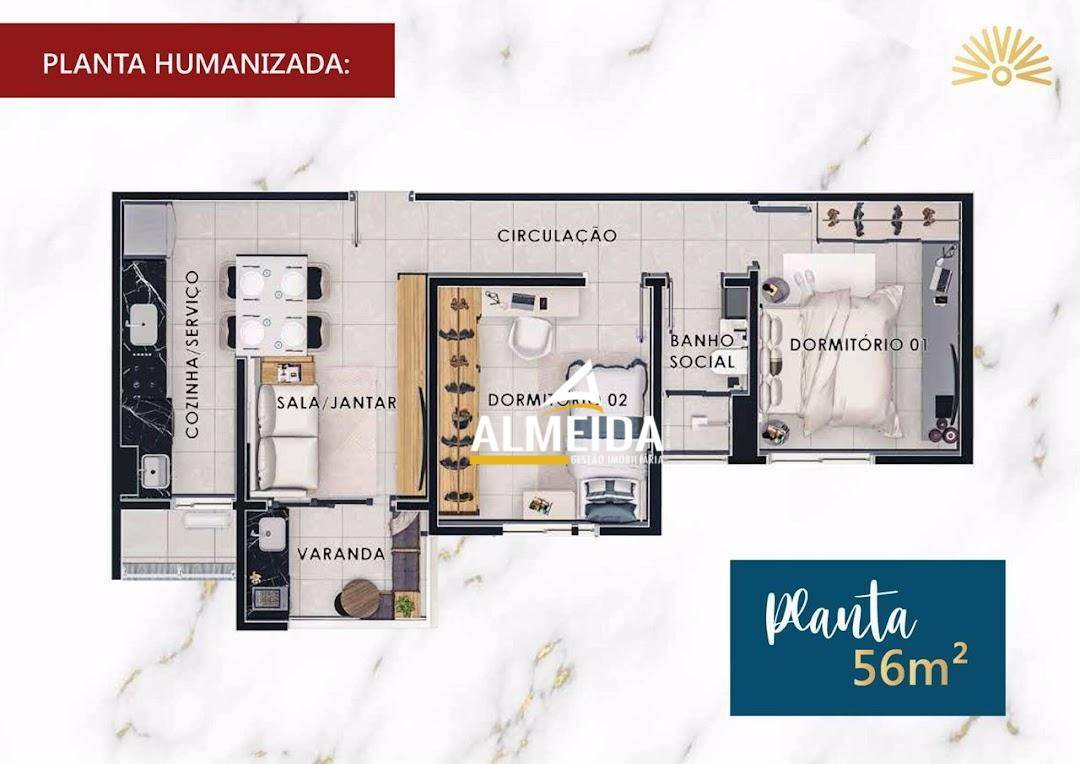 Apartamento, 2 quartos, 56 m² - Foto 9