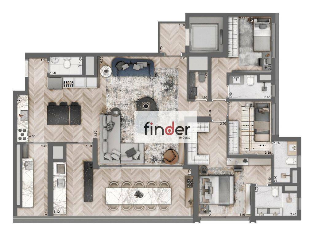 Apartamento à venda com 3 quartos, 158m² - Foto 25