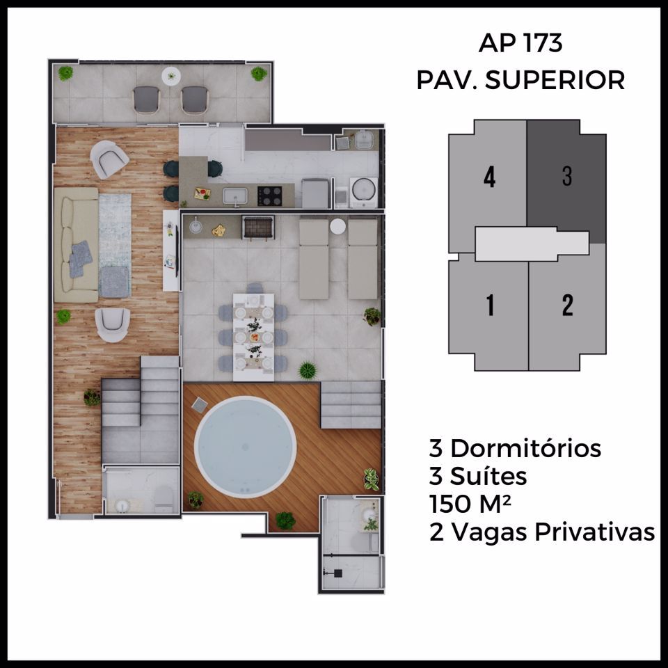 Cobertura, 3 quartos, 150 m² - Foto 2