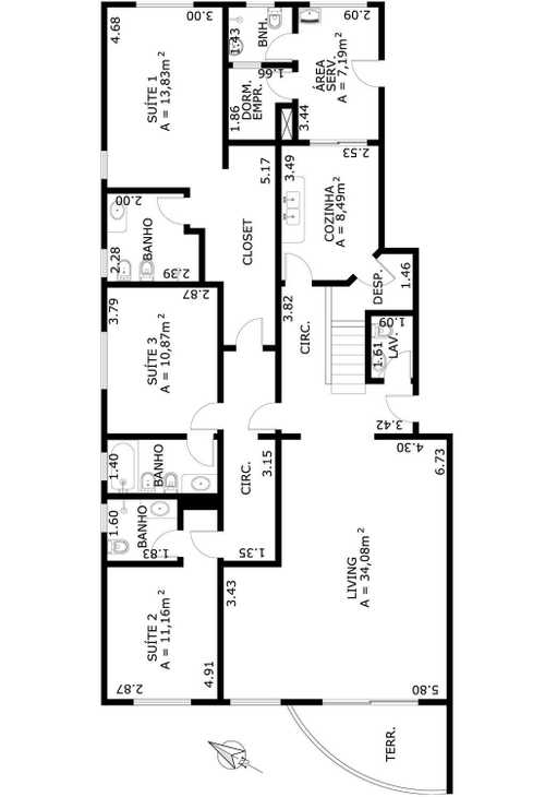 Apartamento à venda com 3 quartos, 157m² - Foto 2