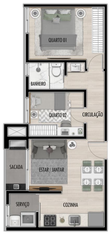 Apartamento à venda com 2 quartos, 43m² - Foto 36