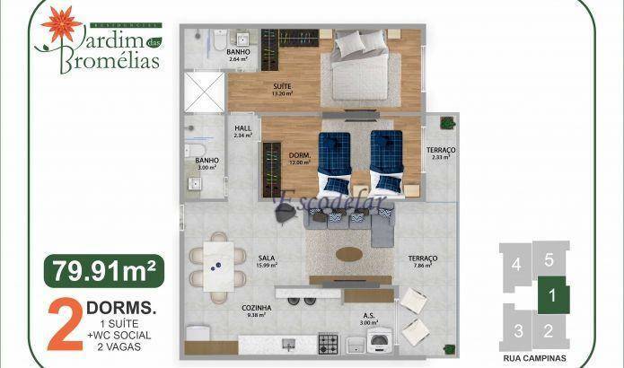 Apartamento à venda com 2 quartos, 79m² - Foto 19