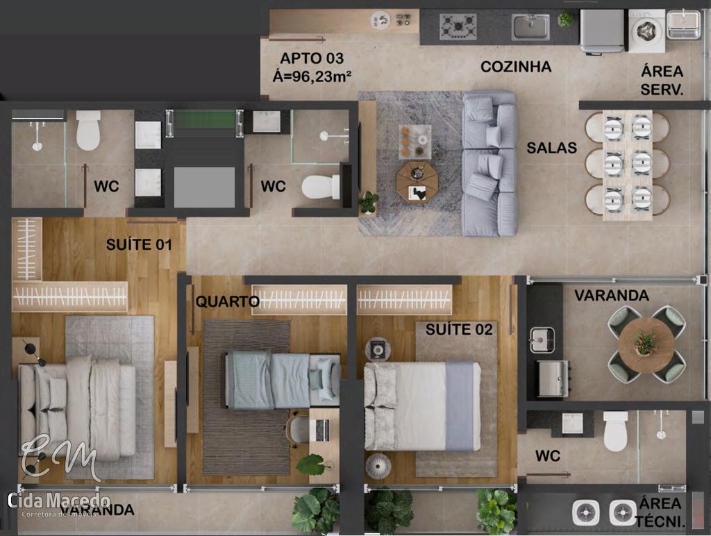 Apartamento à venda com 3 quartos, 144m² - Foto 46