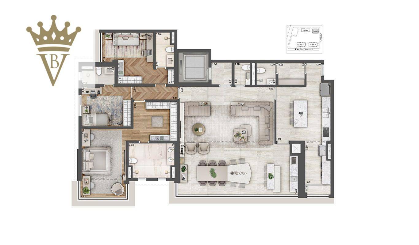 Apartamento à venda com 3 quartos, 188m² - Foto 14