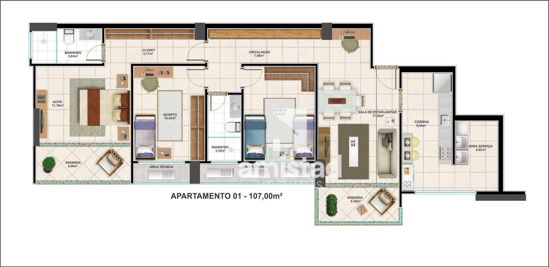 Apartamento à venda com 3 quartos, 102m² - Foto 9