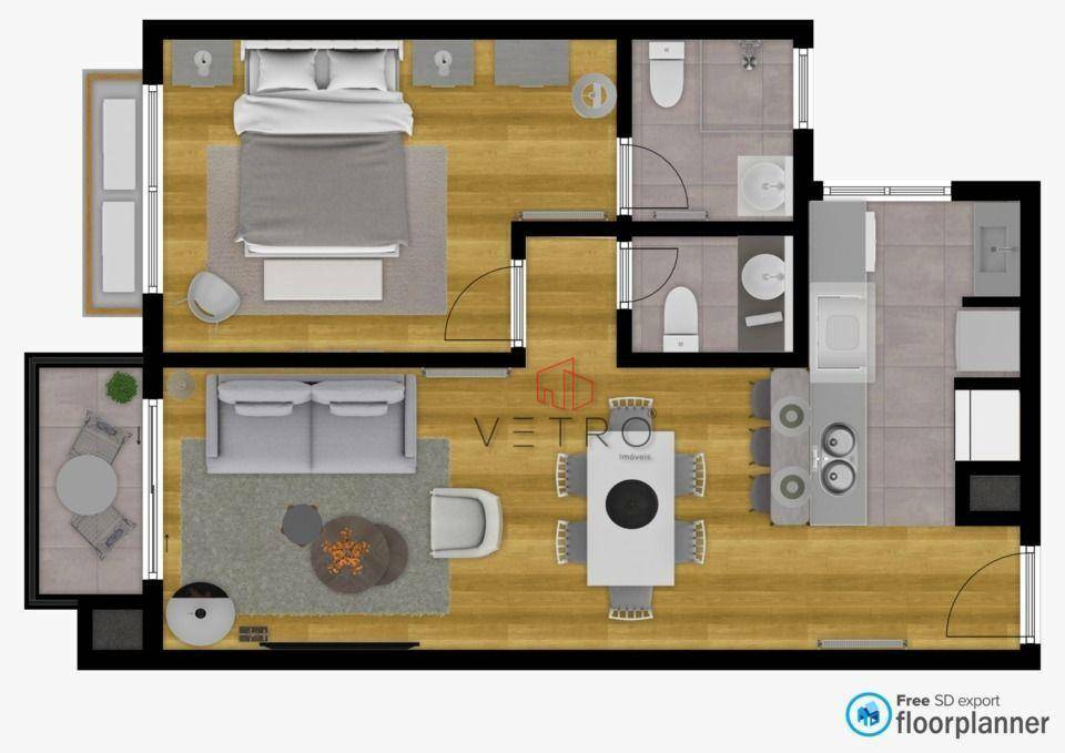 Apartamento à venda com 1 quarto, 60m² - Foto 8