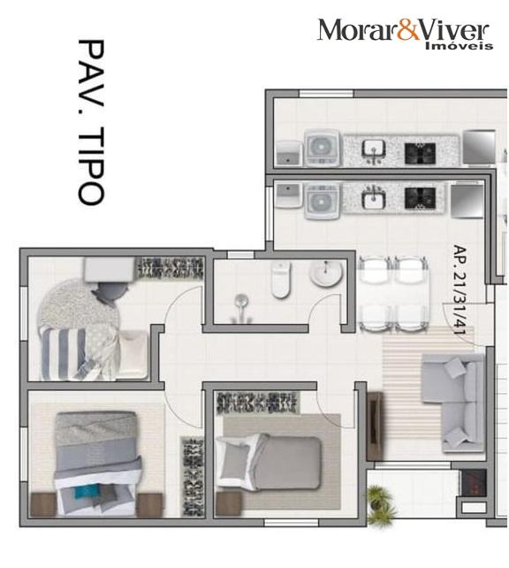 Apartamento à venda com 3 quartos, 50m² - Foto 4