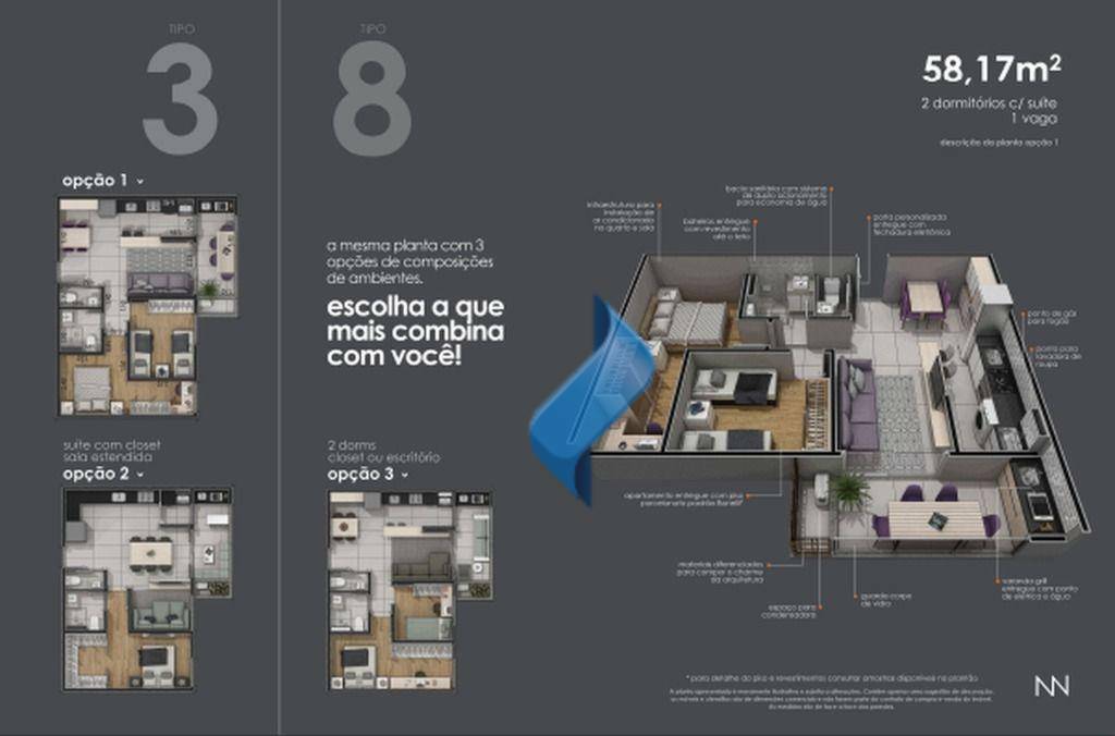 Apartamento à venda com 2 quartos, 57m² - Foto 9