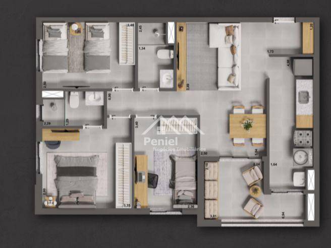 Apartamento à venda com 3 quartos, 78m² - Foto 3