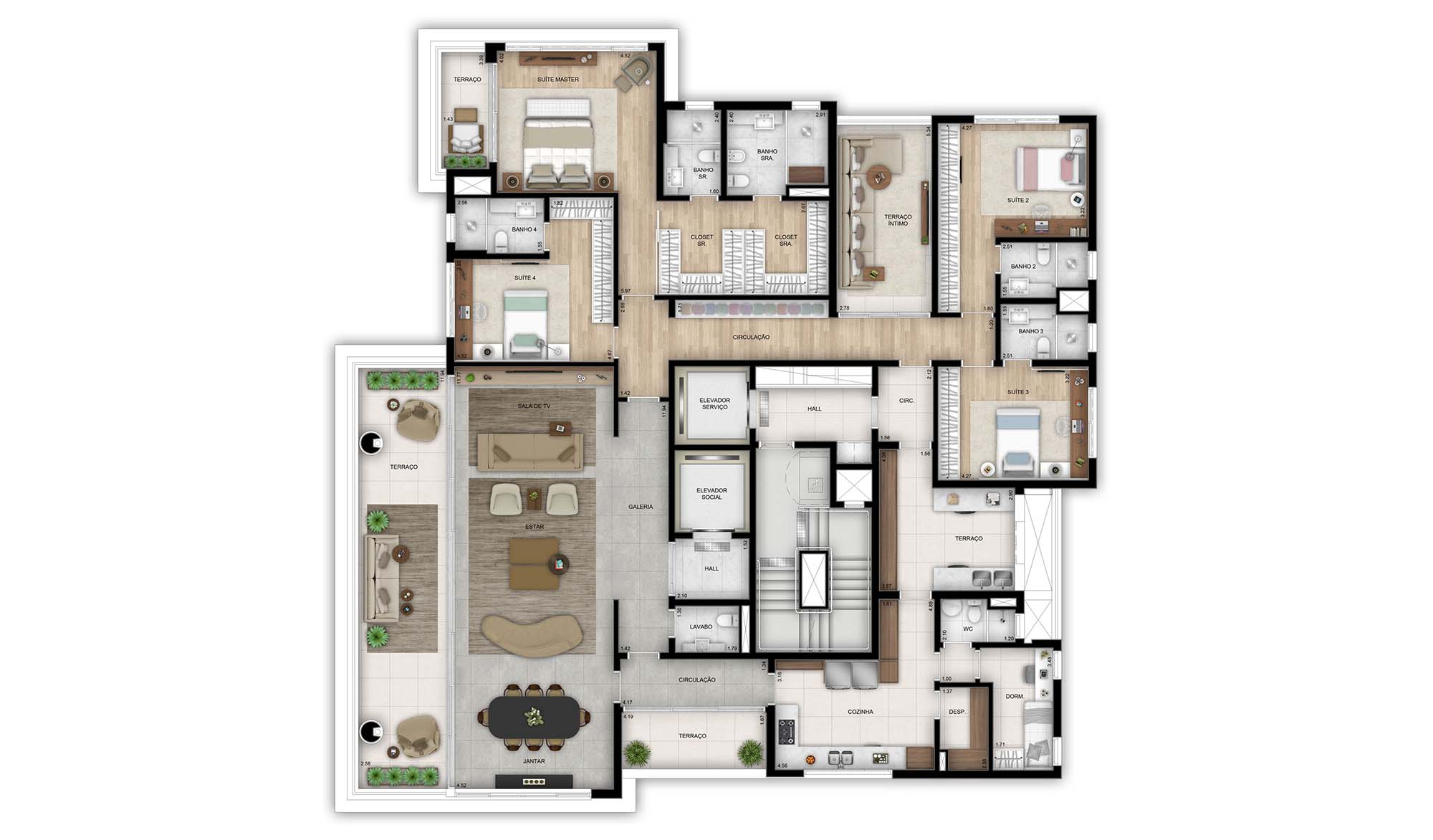 Apartamento à venda com 4 quartos, 355m² - Foto 3