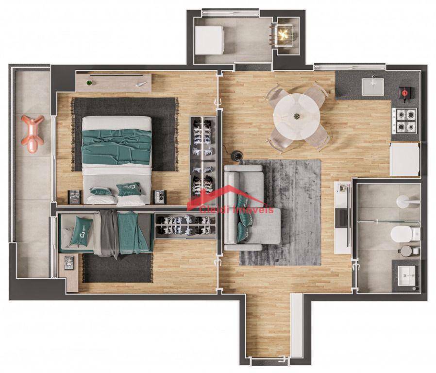 Apartamento à venda com 2 quartos, 47m² - Foto 2