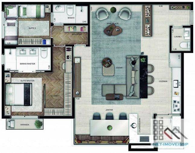 Apartamento à venda com 2 quartos, 118m² - Foto 17