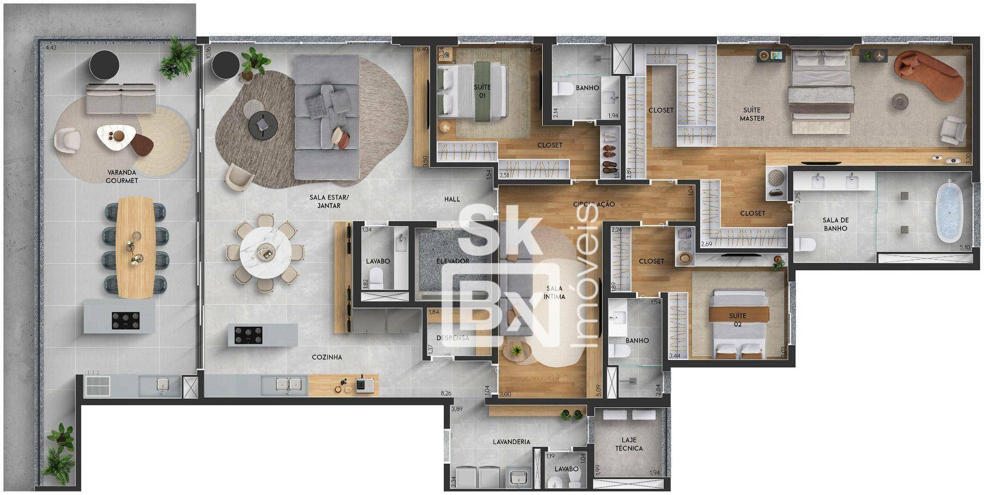 Apartamento à venda com 3 quartos, 277m² - Foto 7