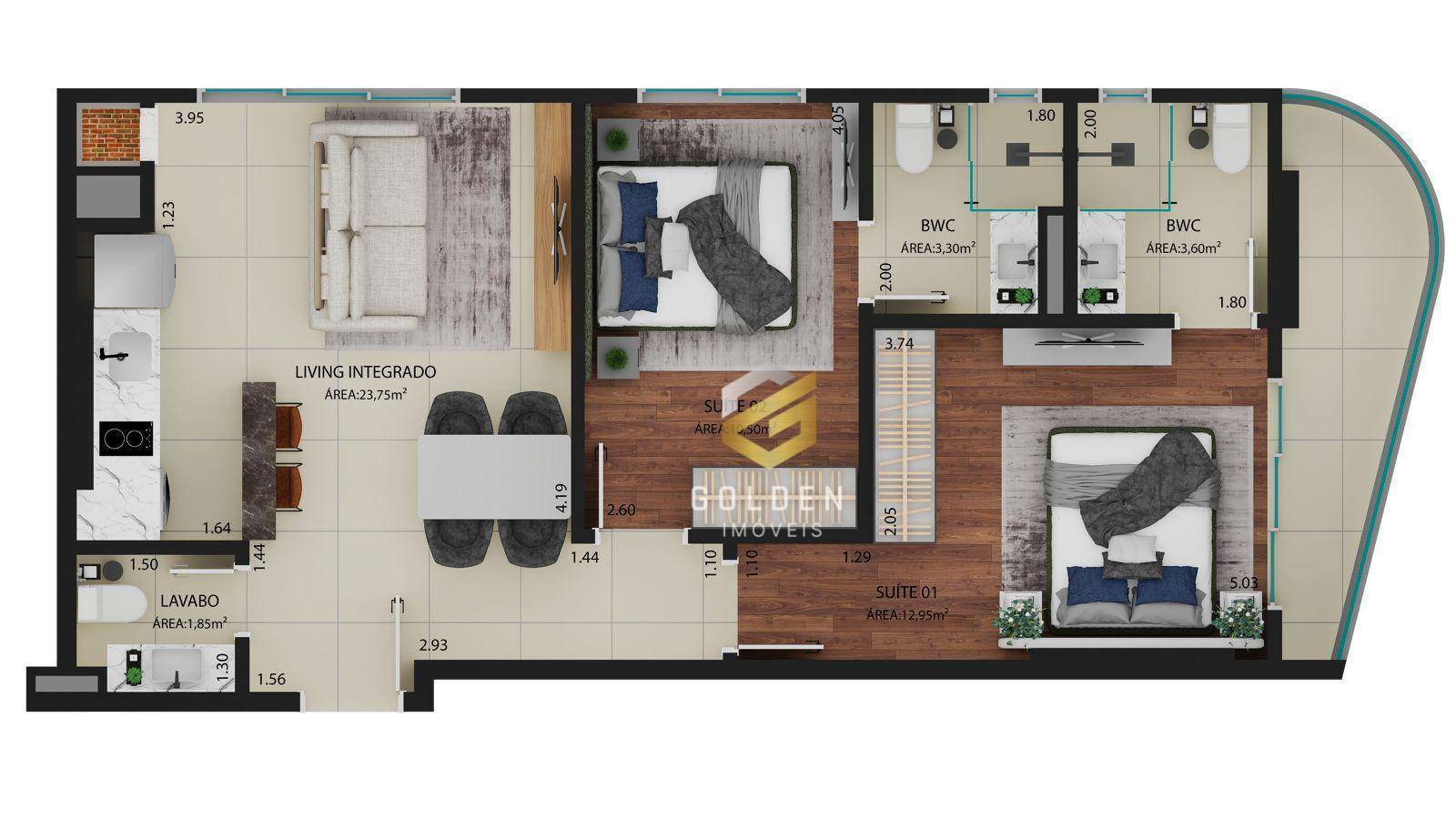 Apartamento à venda com 1 quarto, 47m² - Foto 8