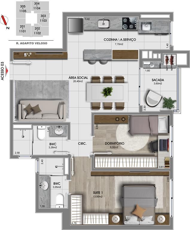 Apartamento à venda com 2 quartos, 70m² - Foto 15