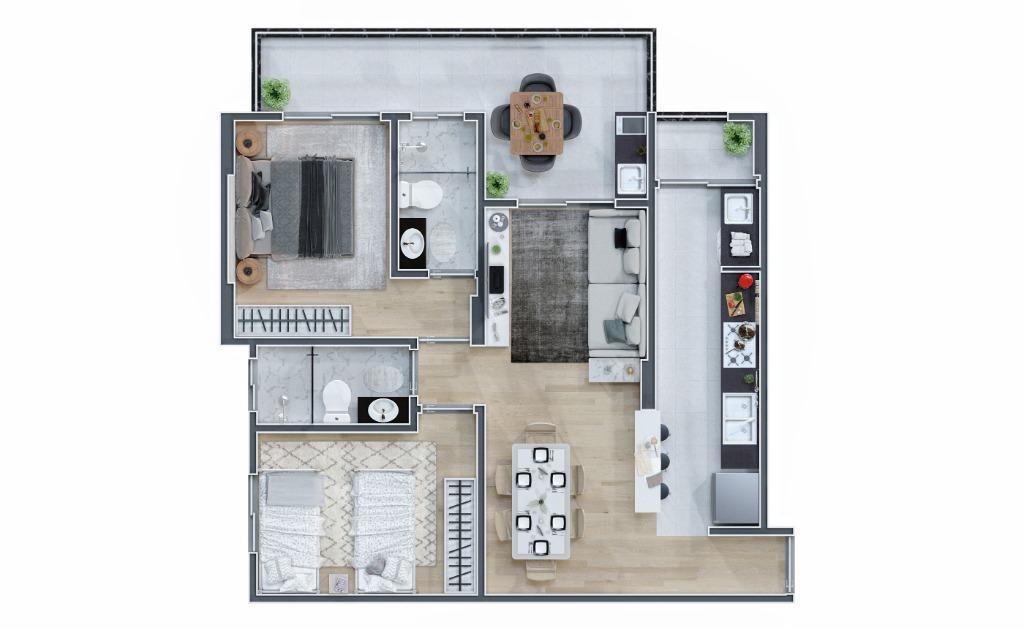 Apartamento à venda com 2 quartos, 73m² - Foto 1